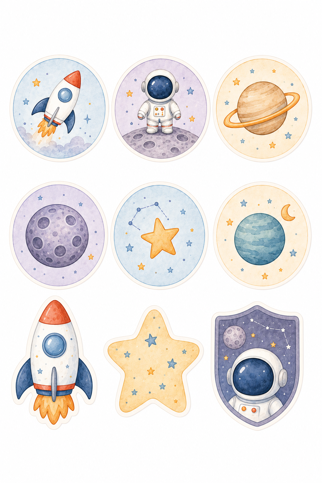 Étiquettes bonus — thème Espace