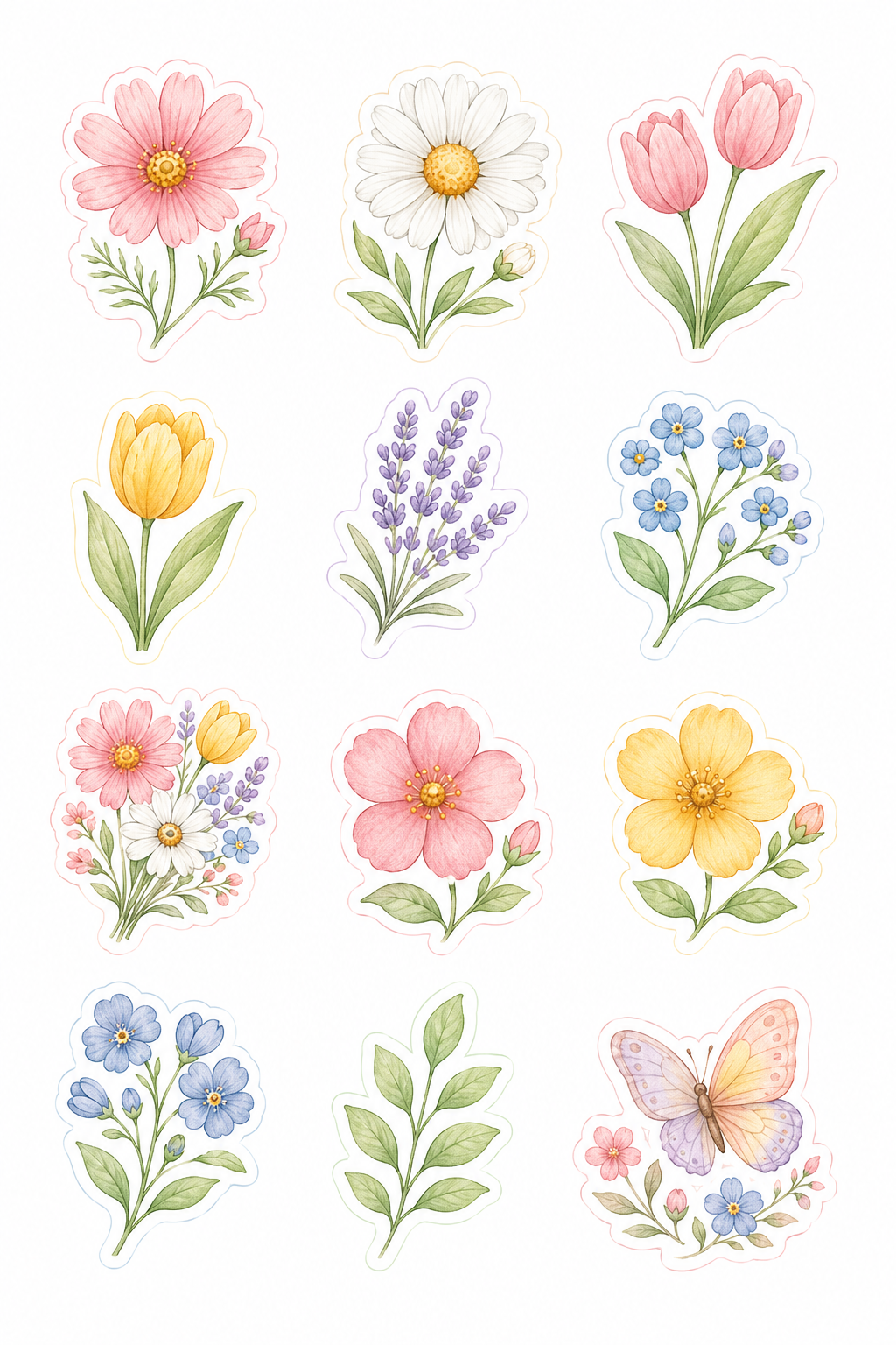 Étiquettes bonus — thème Fleurs