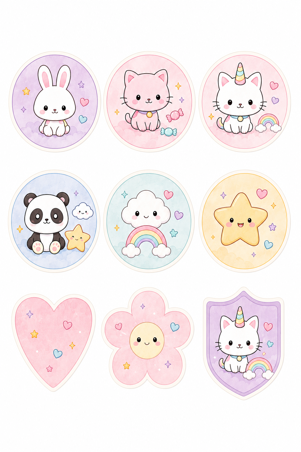 Étiquettes bonus — thème Kawaii